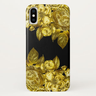 Capa Para iPhone Da Case-Mate rosas Dourados e mármore preto