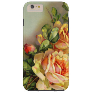 Capa Tough Para iPhone 6 Plus Rosas Dourados Vintage
