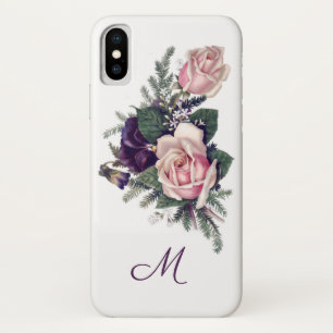 Capa Para iPhone Da Case-Mate Rosas, Pansias e Monograma de Pinças, de Vintagem 