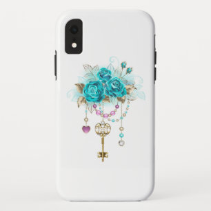 Capa Para iPhone Da Case-Mate Rosas Turquesas com Chaves