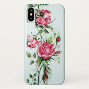 CAPA PARA iPhone X ROSES E ROSSEBUDS BELOS PINTOS