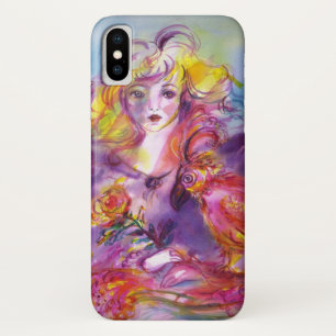 Capa Para iPhone Da Case-Mate ROSINA /Young Girl com Rosa e papagaio