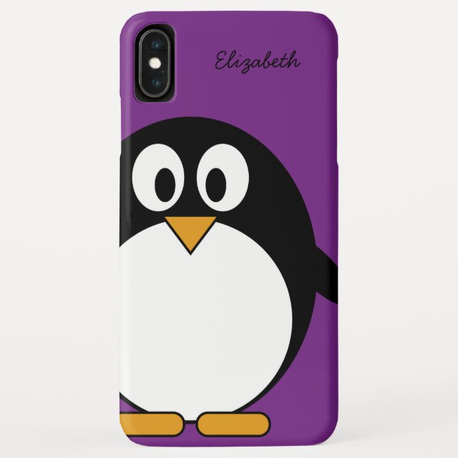 Capa Para iPhone, Case-Mate roxo bonito do pinguim dos desenhos animados (Verso)