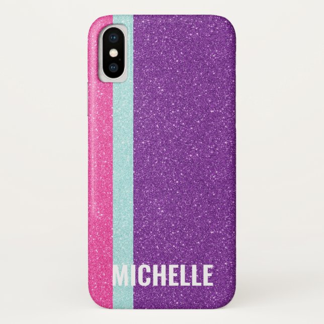 Capa Para iPhone, Case-Mate Roxo de Fuchsia Aqua| Girly Lady Boss (Verso)