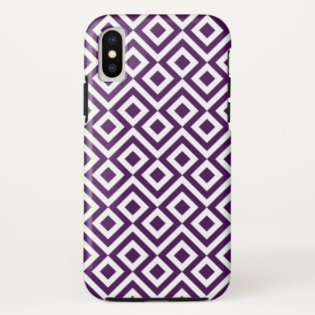 Capa Para iPhone, Case-Mate Roxo-escuro e medidor geométrico branco (Verso)