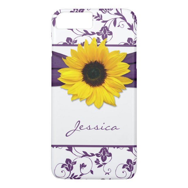 Capa Para iPhone, Case-Mate Roxo Floral Damasco Amarelo (Verso)