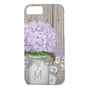 Capa iPhone 8/ 7 Roxo Hydrangea Monogramas Jar