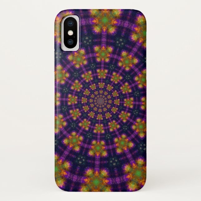 Capa Para iPhone, Case-Mate Roxo Real e Dourado Padrão Caleidoscópio (Verso)
