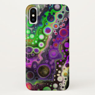 Capa Para iPhone Da Case-Mate Roxo, Verde limão, Arte Negra Fluida