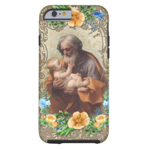 Capa Tough Para iPhone 6 Ruas Religiosas Joseph Baby Jesus Vintage Floral