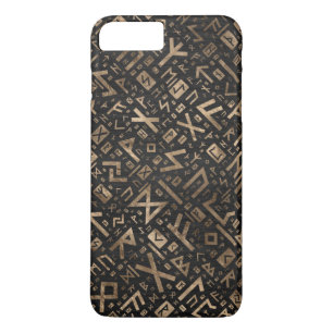 Capa iPhone 8 Plus/7 Plus Runes mais velhos - ouro do teste padrão de