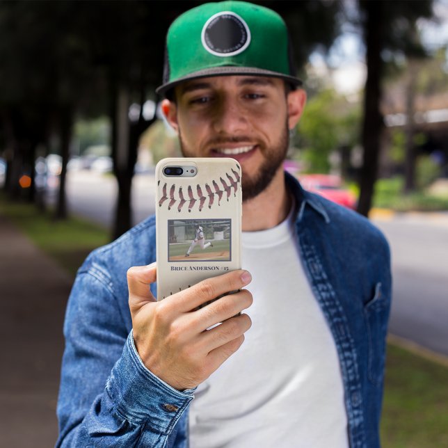 Capa Para iPhone, Case-Mate Russo de Foto do Baseball Laces (Criador carregado)
