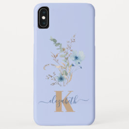Capa Para iPhone Da Case-Mate rustic dusty Blue watercolor flower bouquet