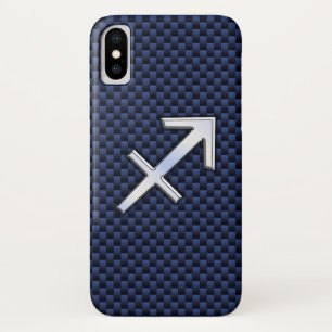 Capa Para iPhone X Sagitário Símbolo Zodíaco no Impressão de Fibr