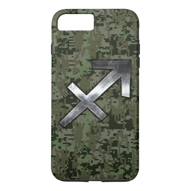 Capa Para iPhone, Case-Mate Sagitário - Sinal Zodíaco na Camo Digital Woodland (Verso)