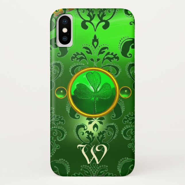 CAPA PARA iPhone, Case-Mate  SAINT PATRICK'S SHAMROCK GREEN MONOGRAM (Verso)