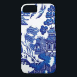 Capa iPhone 8/ 7 Salgueiro do azul do vintage<br><div class="desc">Salgueiro do azul do vintage</div>