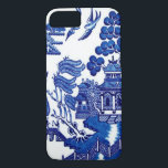 Capa iPhone 8/ 7 Salgueiro do azul do vintage<br><div class="desc">Salgueiro do azul do vintage</div>