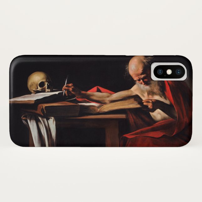 Capa Para iPhone, Case-Mate Santo Jerome (por Caravaggio) (Verso (Horizontal))