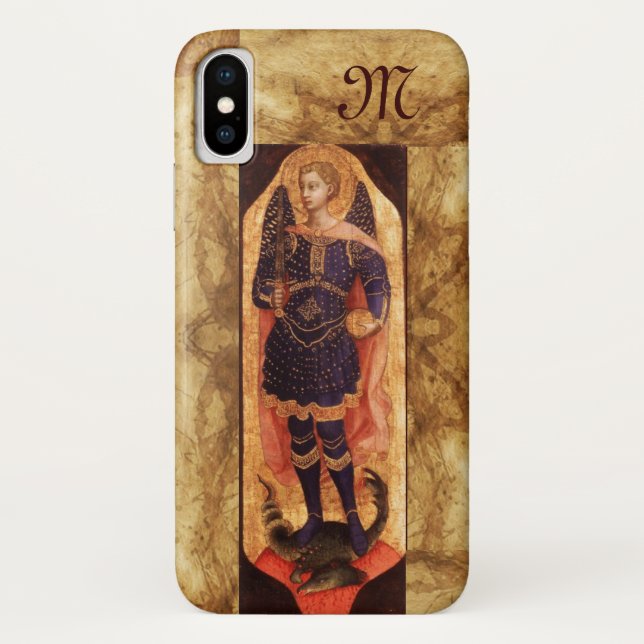 Capa Para iPhone, Case-Mate SANTO MICHAEL ARCHANGEL COM MONograma DRAGON (Verso)