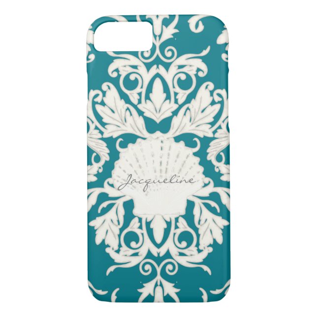 Capa Para iPhone, Case-Mate Scallop Seashell Leaf Scroll Damask Prateleiras (Verso)