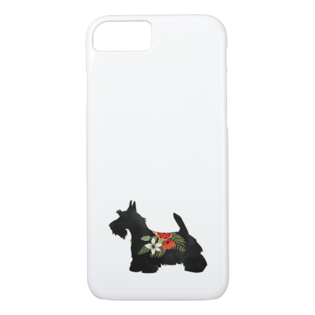 Capa Para iPhone, Case-Mate Scottie Dog Breed Boho Floral Silhouette (Verso)