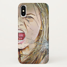 Capa Para iPhone Da Case-Mate screaming,girl,girls,screaming girl, broken glass