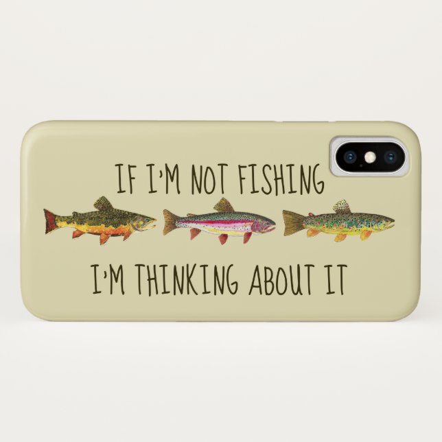 Capa Para iPhone, Case-Mate Se Não Estou Pescando ... Piadas de Pesca de Truta (Verso (Horizontal))