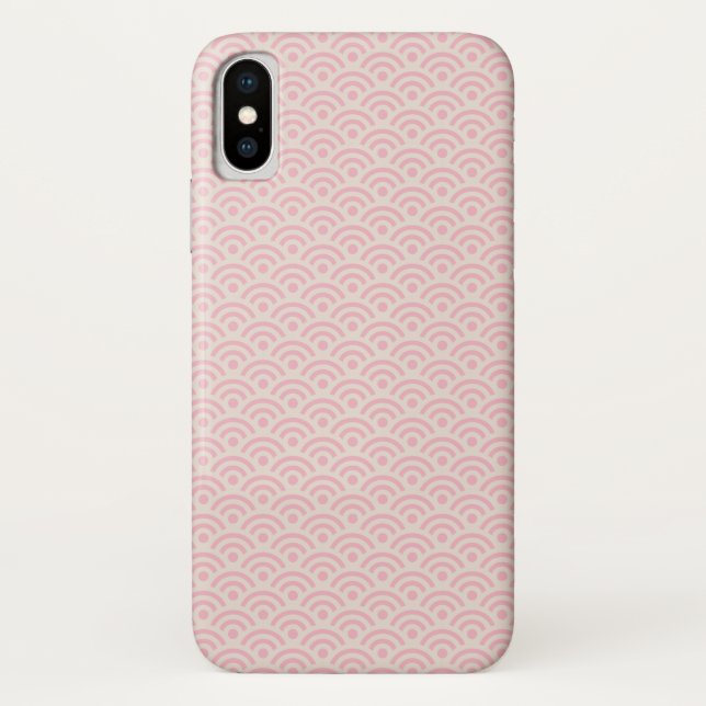Capa Para iPhone, Case-Mate Seigaiha Rosa Nome Personalizado do Padrão Japonês (Verso)