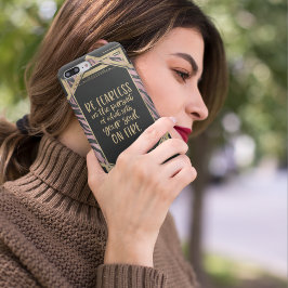 Capa iPhone 8/ 7 Seja Corajoso, Cite Pink Leopardo Imprima Deco