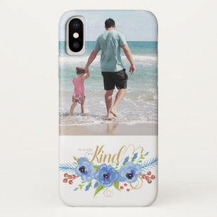 Capa Para iPhone Da Case-Mate Seja humilde e Kind azul aquarela foto personaliza