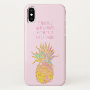 Capa Para iPhone Da Case-Mate Seja um Abacaxi Fofo Arco-íris & Dourado Abacaxi