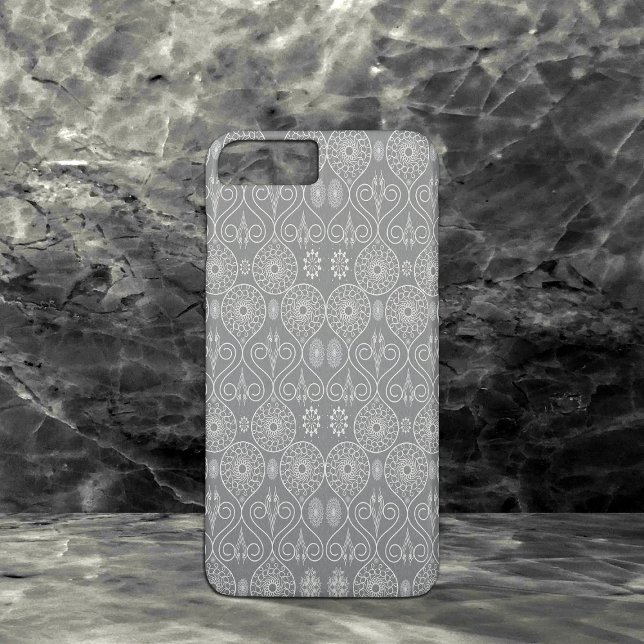 Capa Para iPhone, Case-Mate sementes de polvo têxtil fibroso da cinza (Criador carregado)