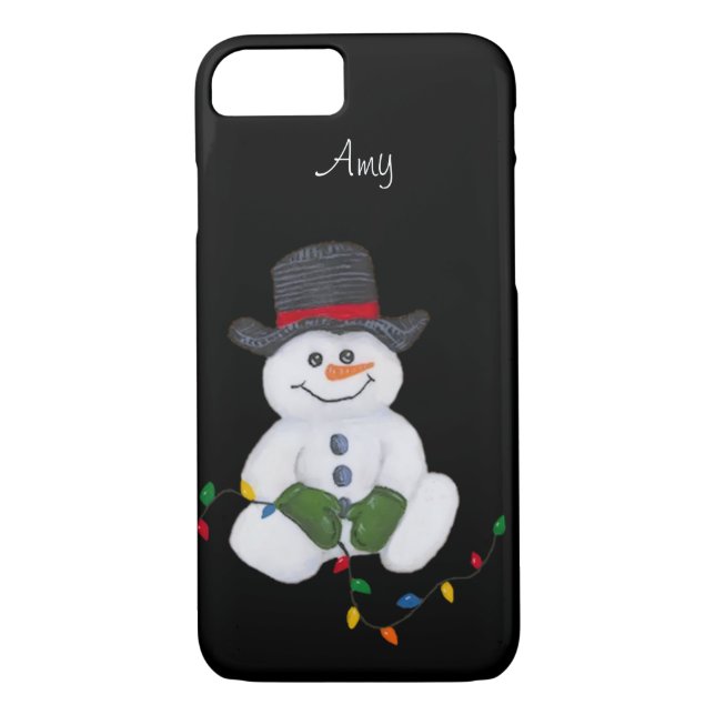 Capa Para iPhone, Case-Mate Sentado Snowman iPhone 7 Case (Verso)