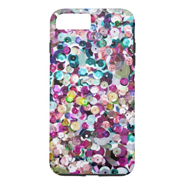 Capa Para iPhone, Case-Mate Sequins femininos Bling do falso do arco-íris (Verso)