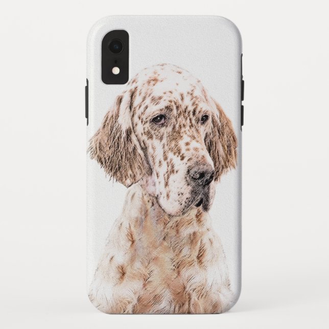 Capa Para iPhone, Case-Mate Setter Inglês Laranja Belton Pintando Arte Cão (Verso)