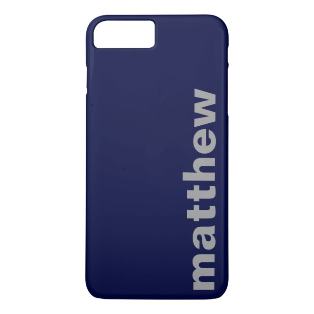 Capa Para iPhone, Case-Mate Seu Nome Azul Marinho Moderno (Verso)