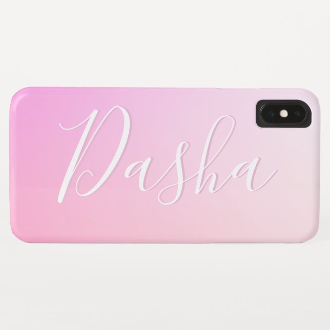 Capa Para iPhone, Case-Mate Seu nome ou palavra | Gradação de Mão Rosa (Verso (Horizontal))