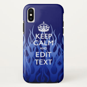 Capa Para iPhone X Seu texto sobre manter a calma nas chamas azuis
