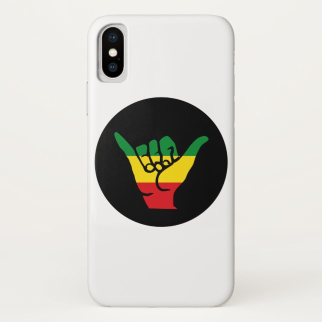 Capa Para iPhone, Case-Mate Shaka Mãos Com Cores De Reggae (Verso)