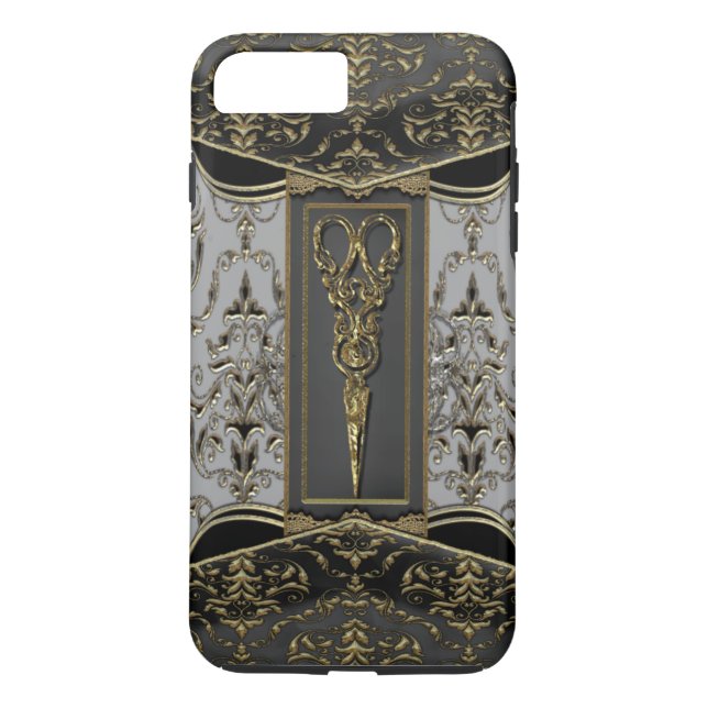 Capa Para iPhone, Case-Mate Sheer Hazlehurst Tesoura Antiquada VII (Verso)
