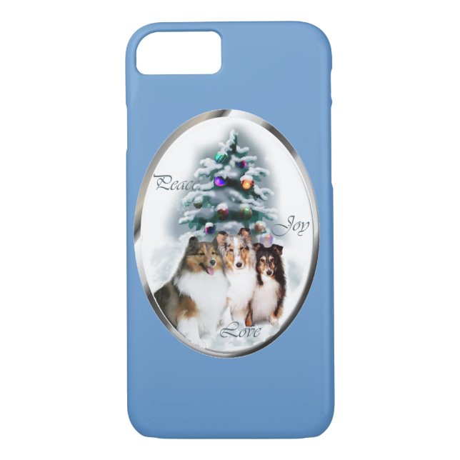 Capa Para iPhone, Case-Mate Shetland Sheepdog Sheltie Christmas (Verso)