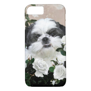 Capa iPhone 8/ 7 Shih Tzu com rosas