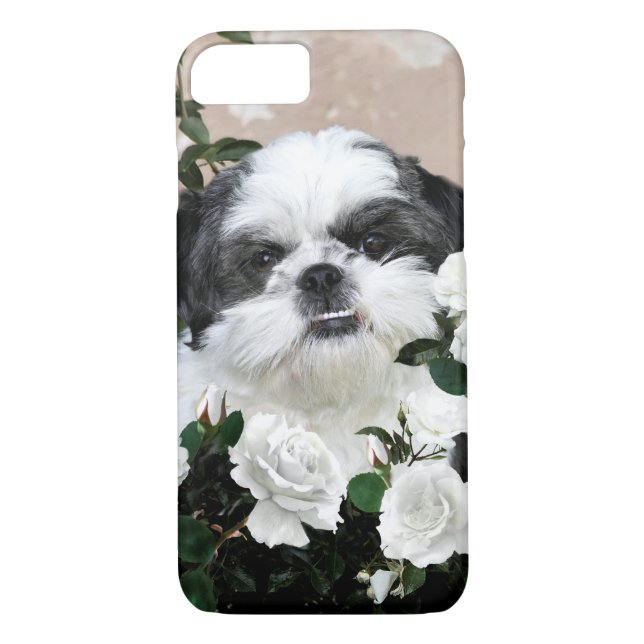 Capa Para iPhone, Case-Mate Shih Tzu com rosas (Verso)