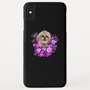 Capa Para iPhone Da Case-Mate Shih Tzu Dog Roxo Rosa Flor Floral Idea.