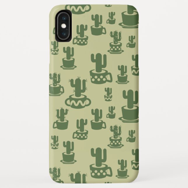 Capa Para iPhone, Case-Mate Silhueta de cacto sucessivo em copos e potes (Verso)
