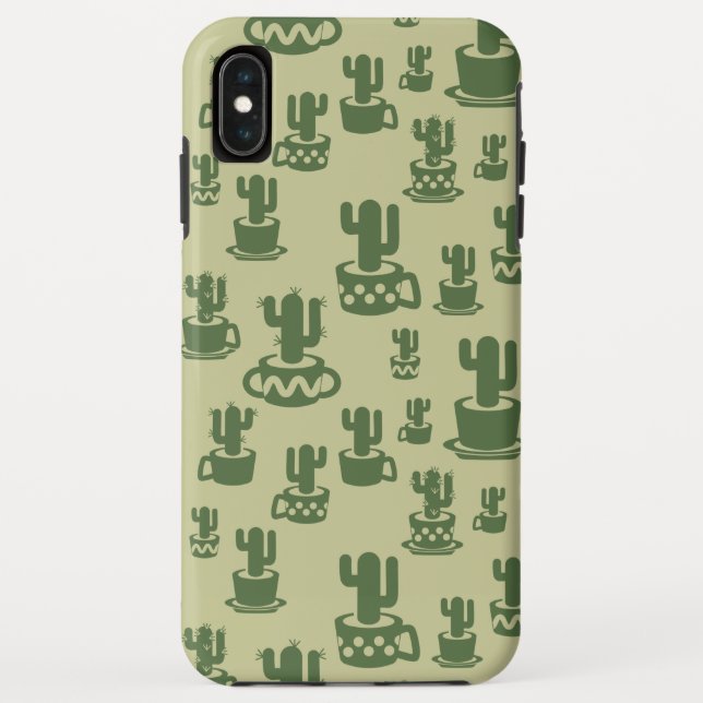 Capa Para iPhone, Case-Mate Silhueta de cacto suculento em xícaras e vasos (Verso)