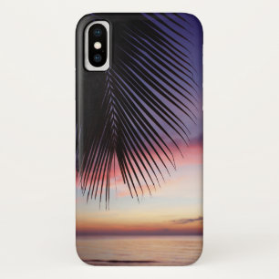 Capa Para iPhone Da Case-Mate Silhueta tropical da palmeira da praia roxa do por