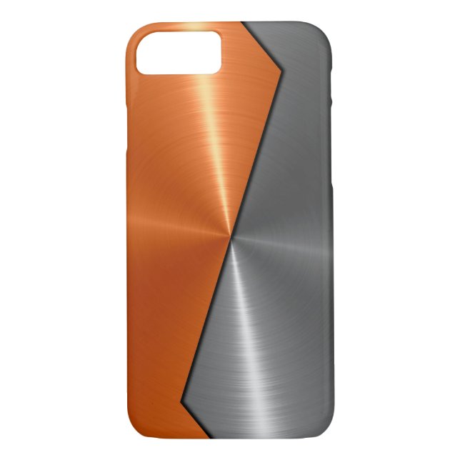 Capa Para iPhone, Case-Mate Silver e Orange Steel Stainless Metal 5 (Verso)