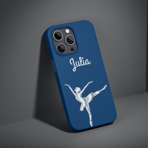Capa iPhone 8/ 7 Silver parece bailarina no Azul da Meia-Noite